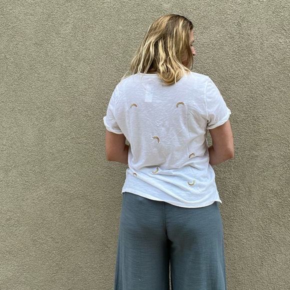 T.La Anthropologie Rainbow V-Neck New Tee - Picture 6 of 8